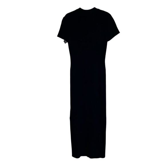 House of Harlow 1960 Sz XS NWT Ribbed Knit Polo Dress Midi Short Sleeve Black - Picture 9 of 16